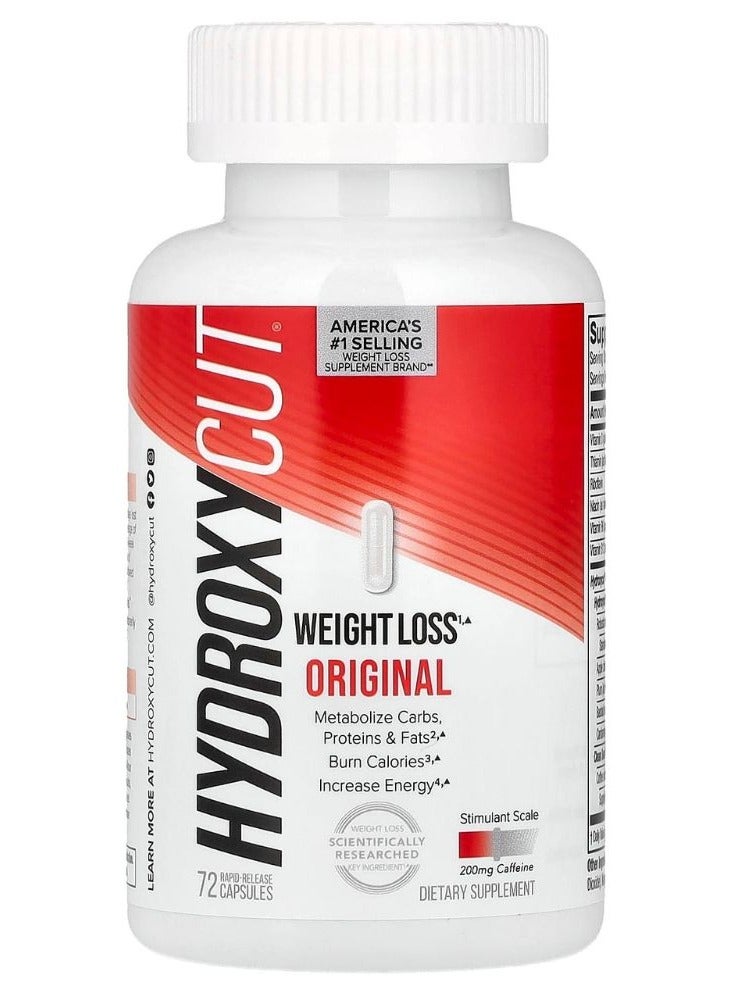 Hydroxycut Original 72 Capsules – Caffeine & Green Coffee Extract Supplement – Energy & Metabolism Support Formula - Image 1
